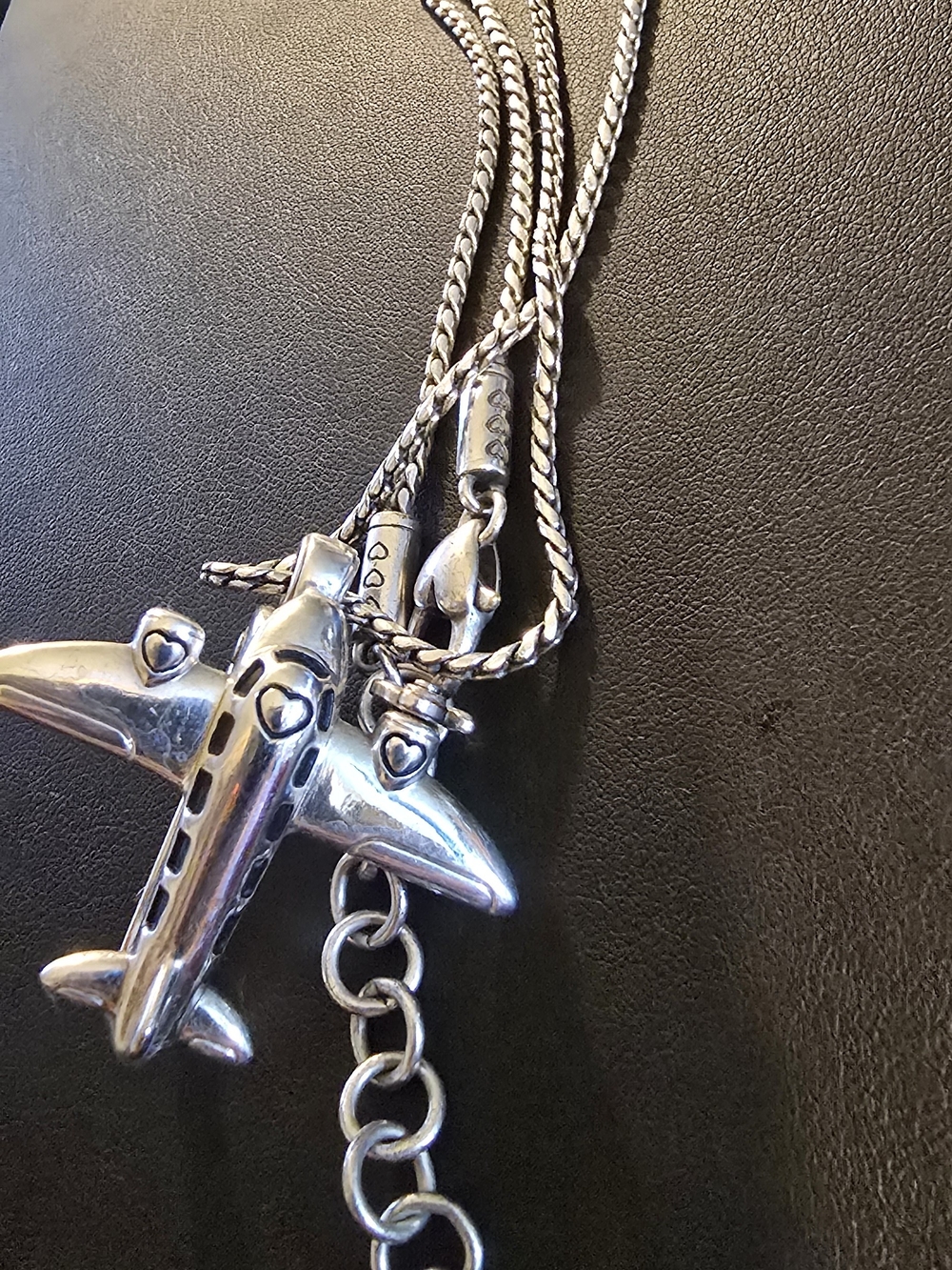 Brighton Polished Silver Airplane Pendant Necklace